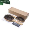 Boar Bristle Brush Bamboo Hair Brush Women Head Scalp Massage Hairbrush Wooden Combs for Hair Beauty Barber Comb 240117