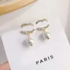 Créateur de mode boucles d'oreilles en acier inoxydable boucle d'oreille marque lettre boucle d'oreille cristal perle oreille ing bijoux accessoire femmes cadeau de mariage mère