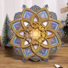 Night Lights Creative 3D Lotus Mandala Yoga Room Light LED Carved Atmosphere Wall Hanging Wooden Lamp For Home Bed Art Decoration