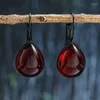 Dangle Oorbellen Gothic Vampire Blood Red Teardrop voor vrouwen Vintage Mystery Witch Black Gepersonaliseerde Party Sieraden Accessoires