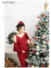 Klänningar dvotinst kvinnor fotografering props moderskapstank klänningar graviditet röd jul nyår klänning cardigans 2st studiokläder