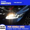 Voor Honda Civic 9 9.5 LED Koplamp Montage 12-15 Hoofd Lamp DRL Dagrijverlichting Streamer Richtingaanwijzer grootlicht Angel Eye Projector