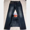 Mens True Jeans Long Trousers grov linje superreligion jeans kläder man avslappnad blyerts blå svart denim byxor m2918