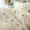 Bedding Sets Elegant Lace Bubble Gauze Duvet Cover Set With Bed Sheet Princess Style Soft Skin Friendly French Romantic Shets