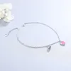 Anklets S925 Sterling Srebrna różowa miłość Drops Bransoleta Bransoleta Bransoletka Plager Fashion Trend Prosty styl Oryginalny projekt 2024 Sprzedaż