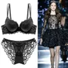 Victoria Bra Set Sexy Secret Girl Lace Thin Underwear Adjustable Top Support Small Chest Gathering