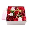 Couronnes de fleurs décoratives, œillets, savon, fleur, cadeau de fête des mères, bouquet rouge, rose, violet, petite boîte carrée, livraison directe à domicile Dhhei