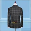 Abiti Blazer Abito stile britannico Plaid Gilet da uomo Pantaloni Fashion Design High End Slim Banchetto di nozze Business 3 pezzi Formale Drop De Dhylx