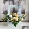 Other Festive & Party Supplies Hand Held Flower Paper Basket Flowers Gift Box Vintage Wrap Bunch Packaging Drop Delivery Home Garden F Dhbby