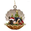 クリスマスの装飾陽気な吊り飾りかわいい子犬クリスマスツリーペンダントクリスマホームデコアナタールノエルハッピー年2024