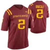 カスタムNCAA IOWA STATE COLLEGE CYCLONESフットボールジャージステッチショーンショージュニアジャージーレバールミッチェルアレンラザードブレイスホールカイルケンプハイ