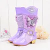 Buty 2024 Princess Girls High Winter Children's ciepła miękka urocza moda marki nad kolanem dla dzieci buty śnieżne