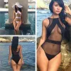 2024 nuevo estilo negro una pieza bikini sexy bikini monokini vintage traje de baño traje de baño