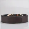 Belts 2022 Smooth Leather Belt Luxury Designer For Men Big Buckle Male Chastity Top Fashion Mens Wholesale Drop Delivery Accessories Otq4Y