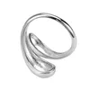 Anelli a fascia Nuovo anello asimmetrico liscio in argento sterling S925 semplice anello da donna con gocciolina gioielli Nrii