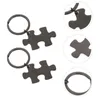 Keychains 2Pcs Stainless Steel Puzzle Piece Key-chains Couples Key-chain Set Lovers