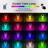 Veilleuses RGB télécommande acrylique cristal lampe de bureau intérieur tactile atmosphère Rose Table lumière décorative