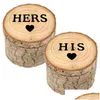 Other Event & Party Supplies Wooden Mr Mrs Ring Round Box 1 Pair Diy Personalized Wedding His Hers Engraved Case Drop Delivery Home Ga Dhklo