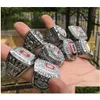 17Pcs Ohio State Buckeyes National Champion Championship Ring Set Solid Men Fan Brithday Gift Wholesale Drop Delivery Dhinp