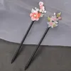 Haarspangen, elegante exquisite Blumen, chinesische Hanfu-Stäbchen, Gabeln für Frauen, Perlenkristall-Kopfbedeckung, Haarnadel, Stäbchen, Party-Schmuck