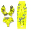 Women's Swimwear 2024 Sexy Bikini Set 3PC Women Swimsuit High Waist Bikinis Push Up Bathing Suit Floral Beachwear Biquini Female Beach