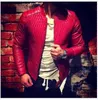 Style Motorcycle Men Veste en cuir Spring and Automne Placonet Plackeet Fashion Stand-up Collier Couleur Solie Vestes en cuir