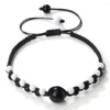 Strand Men Stone Braccialetti avvolgenti 4mm Perline naturali Boho Yoga Charm String Bracciale di amicizia intrecciato per le donne Gioielli fatti a mano