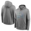 Los Angeles''Chargers''heren poederblauwe Sideline Club Performance-hoodie met volledige ritssluiting