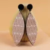 Boucles d'oreilles pendantes bohème motif géométrique imprimé goutte acrylique pour femmes Vintage coloré vague impression longue boucle d'oreille bijoux accessoires