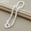 Pendants 8mm Natural Pearl Beads Necklace 925 Sterling Silver Arrow For Women Wedding Engagement Fashion Jewelry