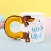 Tazze 450ml Creativo Cartoon Salsiccia Pet Dog Tazza di caffè Tè al latte Personalità domestica Ceramica Compleanno Regalo di Natale per i bambini