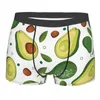 Sous-vêtements hommes vert avocat Boxer Shorts culottes sous-vêtements respirants avocats amant mâle nouveauté S-XXL