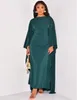 Casual Dresses Autumn Fashion Solid Color Party Dress Muslim Women Round Neck High Waist Large Swing Long Elegant