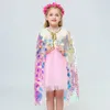 Modet glitter multicolor paljetter sjal glänsande flickor mantel blingbling fairy prinsessan cape julfest halloween barn kläder 240122