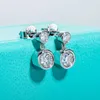 Dangle Küpe Anujewel 1.2cttw D renk moissanit damlası 18k altın kaplama 925 STERLING Silver Stud çerçeve Kadın Hediyeleri Toptan