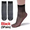 Women Socks 5pairs Summer Transparent Ultrathin Crystal Silk Elastic Nylon Ladies Female Invisible Short Ankle Sock