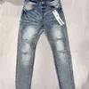 جينز جينز الجينز الأرجواني بنطلون أزياء بنطلون مستقيم تصميم رجع