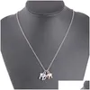 Pendentif Colliers Charme Pendentif Colliers Beautifly Sier Mode Collares Chocker Collier Famille Bijoux Deux Éléphant Drop Livraison J Dh1Bz