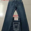 True Jeans Homem Roxo Jean ksubi jeans Preto Skinny Adesivos Light Wash Rasgado Motocicleta Rock Revival Corredores True Religions Men jeans