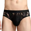 Onderbroeken Heren Mesh Sheer Slips Ardennen Pouch Slipje Zien door ondergoed Laagbouw Naadloze Kanten Knickers Erotische Lingerie