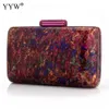 YYW Acrylic Women Bag Vintage Colorful Marble Party Prom Evening Clutch Bag Luxury Party Handbag Woman Casual Box Clutches Purse 240125