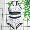 Nieuwe Mode Badmode Vrouwen Badmode Mooie Kleuren 2024 Mode Brief Print Vrouwen Bikini Korte Set Mode Strand Party Sexy