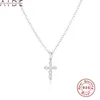 Hängen Aide 925 Sterling Silver ClaVicle Halsband 2024 Trend Cross Pendant Gold Neckor for Women Fine Jewelry Bijoux Femme