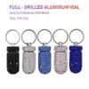 Keychains S 2Pcs Case Box Outdoor Waterproof Rhinestone Keychain Container Key Ring Portable12995