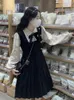 Robes décontractées Robe Femmes Tendre Collier Turn-Down Minimaliste All-Match Coréen Style Preppy Dames Élégant Automne Mode Confortable Chic