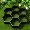 Garden Decorations Walk Maker Concrete Molds Paving Unique Hexagon Pattern Cement Floor Tile DIY Patio Mold