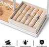 DreamGenius Schmuck-Organizer-Ständer mit Ringhalter aus Samt, 4-stufiger Schmuckhalter-Organizer mit 15 Haken, Halsketten-Organizer und Halterungshalter, Schmuckständer