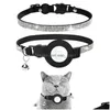 Colliers de chien Laisses Bling Pet Cat Collier réglable avec cloche de luxe pour petits et chats Case Apple Airtag Accessoiresdog Drop Deli Dhhmk