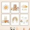 Dipinti Boho Orso Coniglio Oca Sole Arcobaleno Nursery Wall Art Canvas Pittura Nordic Poster e stampe Immagini Baby Kids Room Decor