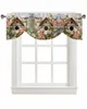 Curtain Spring Vintage Birdhouse Flowers Birds Short Window Adjustable Tie Up Valance For Living Room Kitchen Drapes